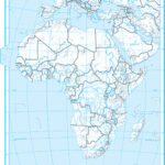 Afrika 1 : 45 000 000 A4 slepá mapa