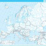 Evropa 1 : 17 000 000 A3 slepá mapa