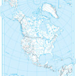 Severní Amerika 1 : 45 000 000 A4 slepá mapa